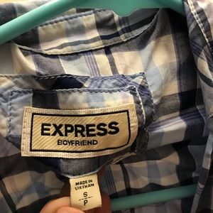 Express button down striped top